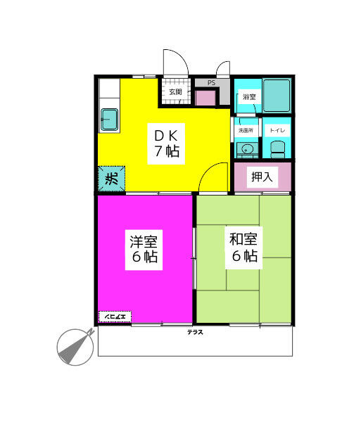 ２ＤＫ。約３９．９２平米。