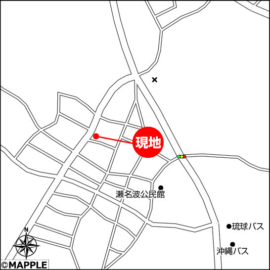 中頭郡読谷村字瀬名波の新築一戸建の地図|map