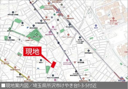 仲介手数料無料　ヴィルヌーブ新所沢の地図