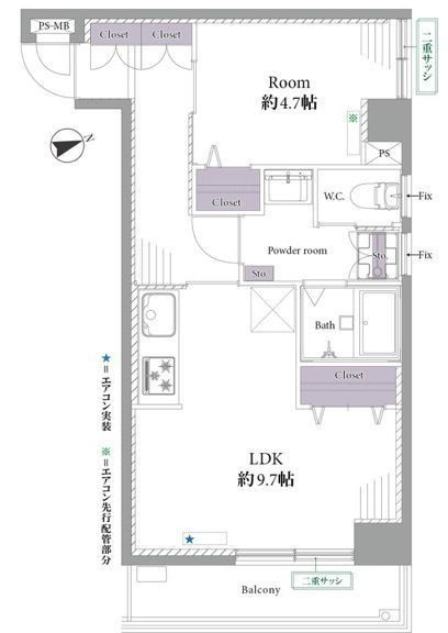 ライオンズマンション飯田橋の間取り