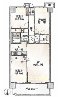 【間取り】 | スターフィールド海老名 | 南向き　3LDK　2面採光　全居室採光有り　全居室収納付き　WIC　