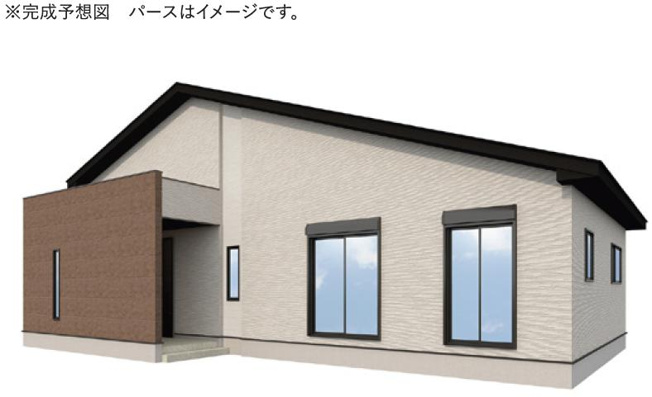 【外観パース】 | つくば市今鹿島9期　新築戸建　全3棟 | 人気の平屋一戸建て☆彡