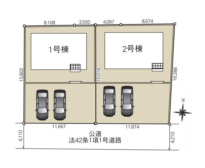 ひたちなか市磯崎町第3　新築戸建　2号棟の区画図