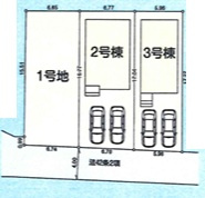 立川市上砂町3丁目　新築戸建の区画図