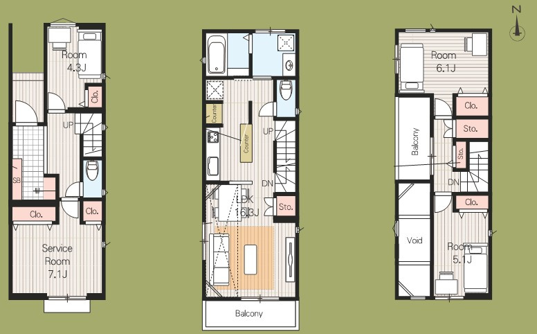 南区鶴田208①　新築戸建の間取り|間取図　※図面と現況が異なる場合は現況優先といたします。