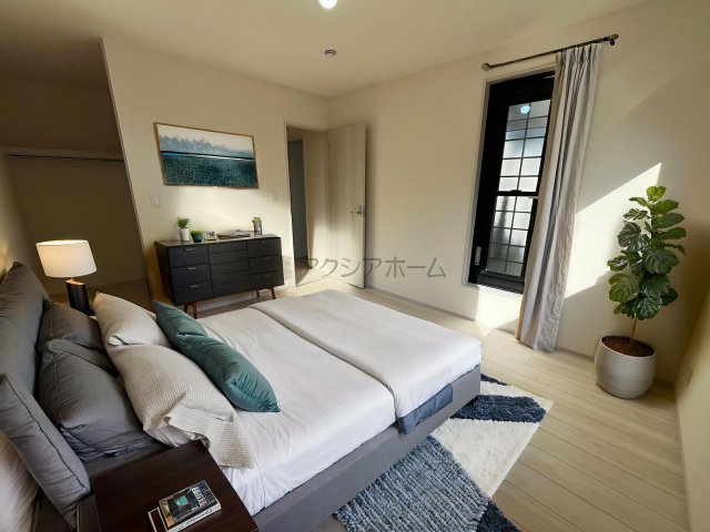 狭山市東三ツ木・全3棟　新築一戸建　3号棟　～WIC付き～の寝室|2階洋室7帖（家具はCG画像での表示になります）
