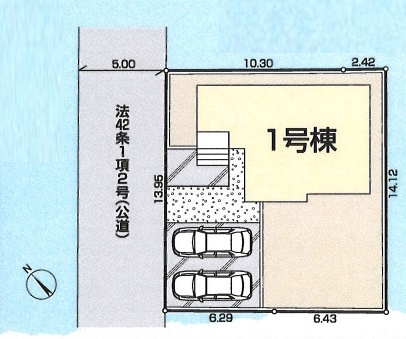 リーブルガーデンの区画図|区画図　整形地！
カースペース並列駐車2台分可能♪