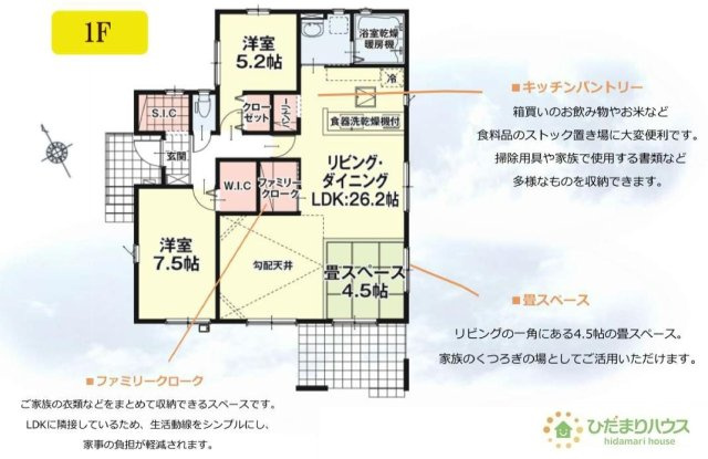 【間取り】 | 牛久市牛久町7期　新築戸建　1号棟 | 人気の平屋一戸建て☆彡