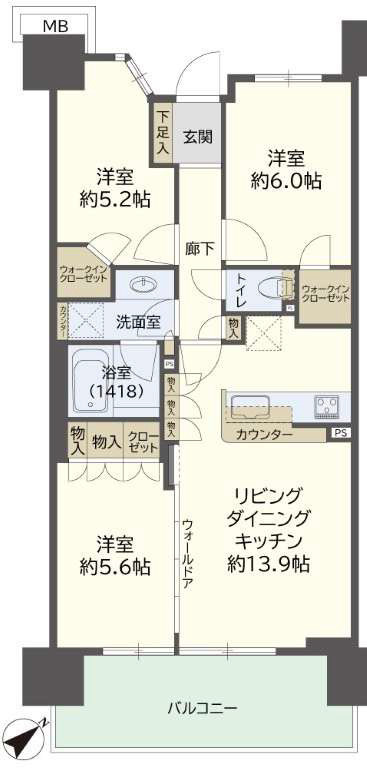 ザ・ヒルズ秦野レジデンスの間取り