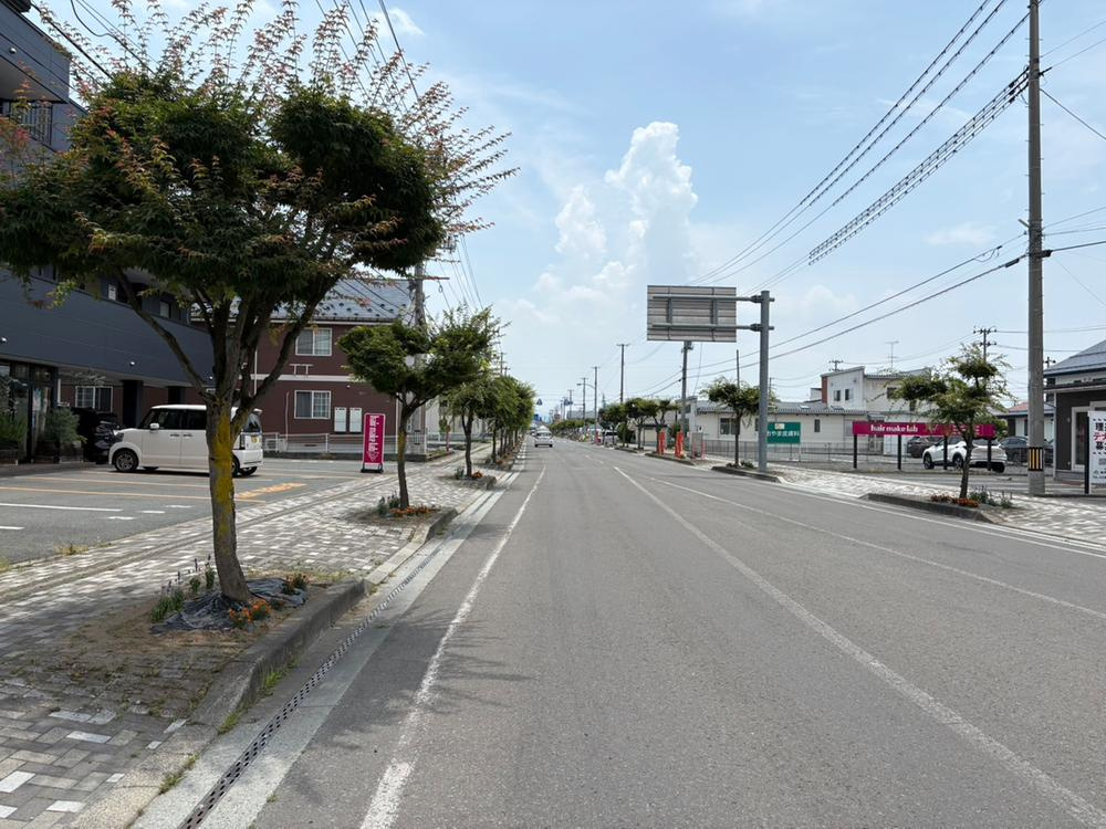 天童市南町【新築建売】の前面道路含む現地写真|前面道路になります。