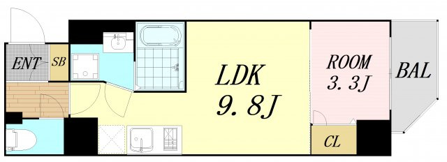 セレニテ心斎橋グランデ　仲介手数料無料の間取り