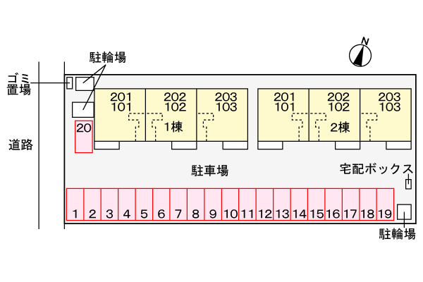 セレーノＡの駐車場