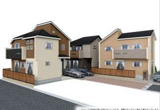 【外観パース】 | 【仲介手数料無料！！】府中市四谷4丁目　新築戸建て（全14棟）13号棟　4780万円 | パース3・4・5