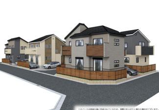 【外観パース】 | 【仲介手数料無料！！】府中市四谷4丁目　新築戸建て（全14棟）13号棟　4780万円 | パース10・11・13・14