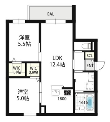 ホワイトガーデン西宮中島町の間取り