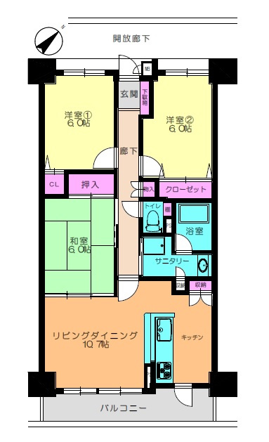 ダイアパレス文理大南の間取り