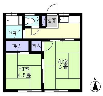 最上階・角部屋の２Ｋ