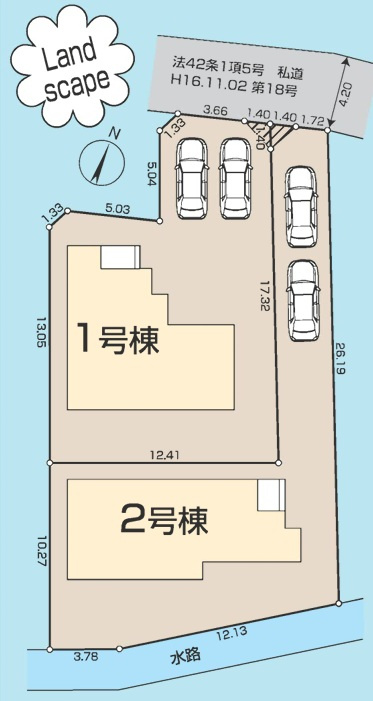 Livele Garden.S　所沢山口第７　全２棟の区画図