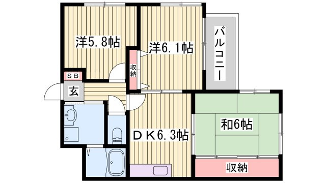 ロイヤルコーポ広畑の間取り