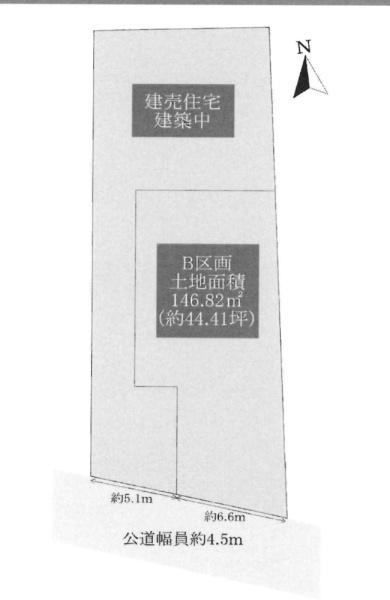 岡崎市森越町字三円の売地の区画図