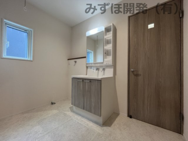 天童市中里5丁目7-15の脱衣所|室内物干し付きで洗濯から乾燥までココでできます