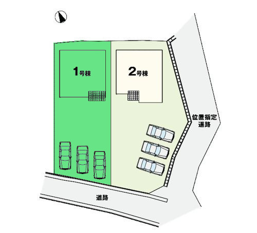 【区画図】 | アーバンスタイル高崎市下豊岡町1期ー① | カースペースは並列3台駐車可能！