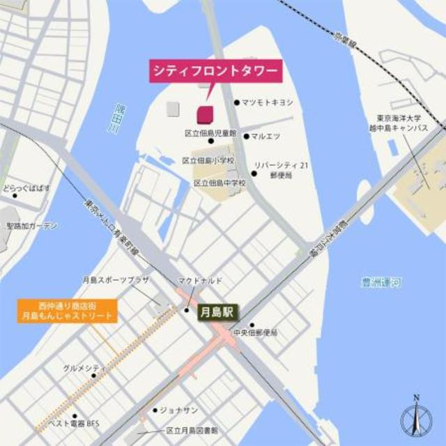 シティフロントタワーの地図