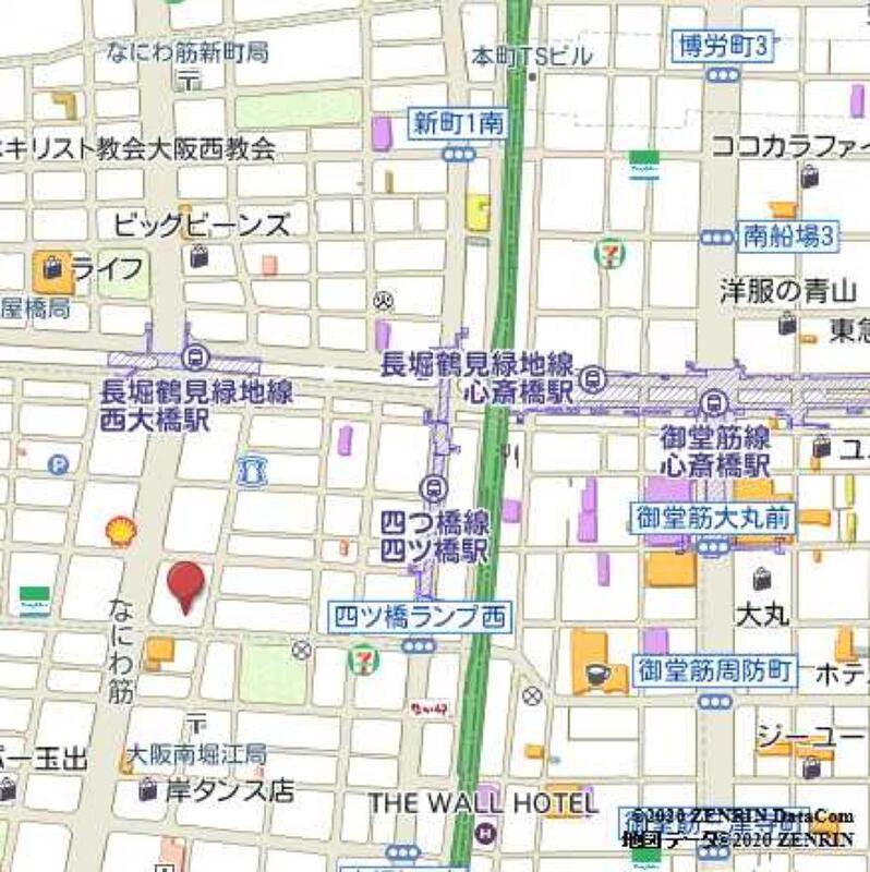 RIDGE北堀江の地図