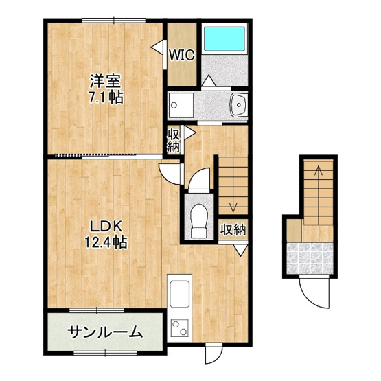 【間取り】 | オリーブ羽倉崎A棟