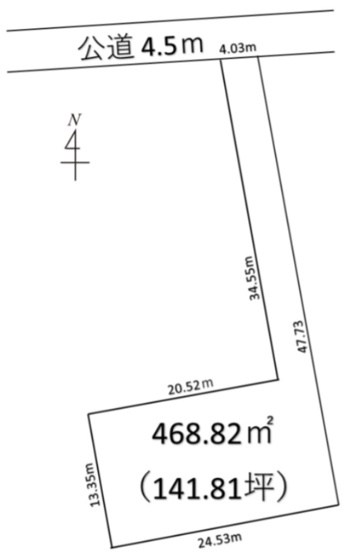 【土地図】 | 深谷市田中　650万　土地