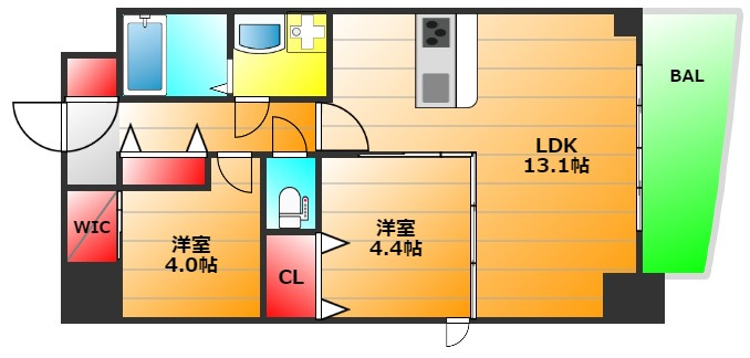 セレニテフラン難波の間取り|現状有姿