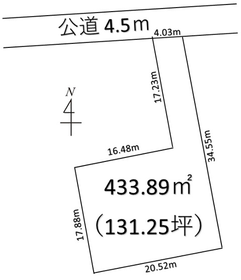 【土地図】 | 深谷市田中　650万　土地