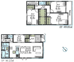 Livelie Garden.S 鶴ヶ島富士見第二 全２棟　１号棟の間取り|4LDK