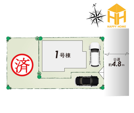 ハートフルタウン浜町新築一戸建て│2SLDK・3LDK+駐車1台可の区画図