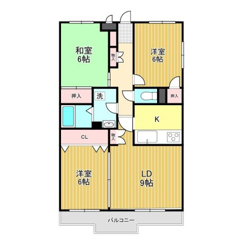 萩野マンションA棟の間取り