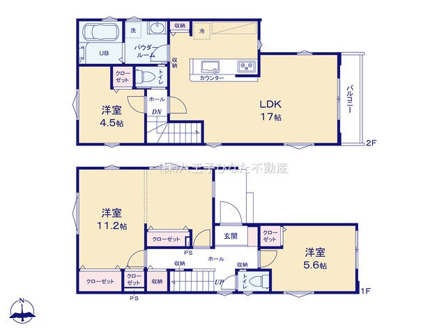 『八王子市新築戸建て』八王子市子安町3-21-13【仲介手数料無料】　１期の間取り|～仲介手数料無料☆八王子ひなた不動産～　八王子市子安町　新築戸建て