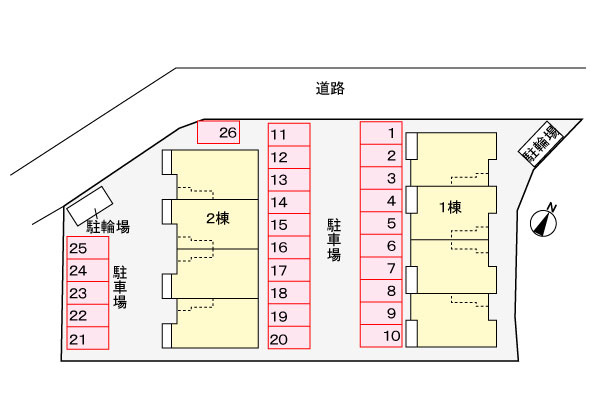 カーサ・カルマ　　　刈谷市近郊の賃貸はクラスホームの駐車場
