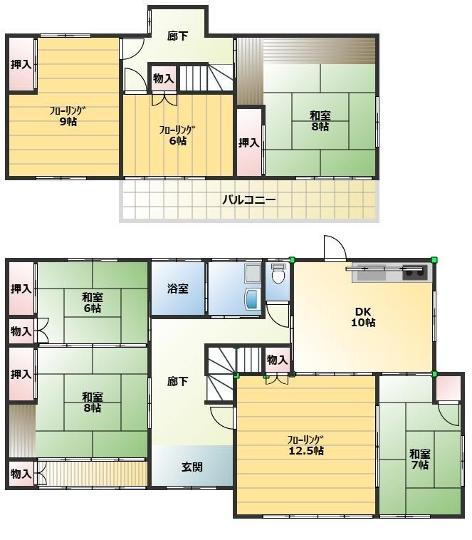 辻中古戸建ての間取り