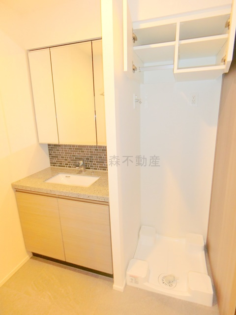 ザ・パークハビオ大森山王の洗面所|3面鏡の独立洗面台　洗面脱衣所