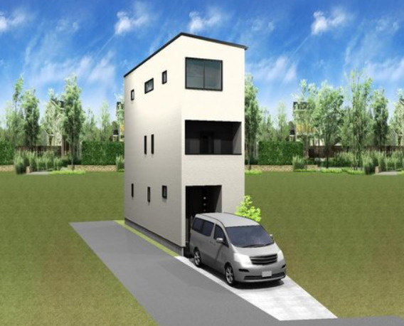 川西町　新築戸建の外観パース