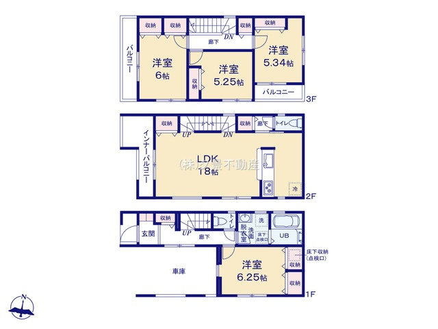 《仲介手数料無料》南区大字大谷口2538-2(1号棟)新築一戸建てリーブルガーデンの間取り