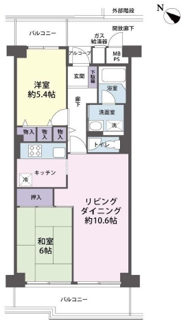 【間取り】 | ガーデンシティ狭山壱号館 | ２LDK