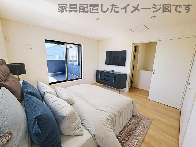 新築戸建・新築建売　郡山市字賀庄【制震・耐震】桜小・郡山三中の洋室|※家具を配置した場合のイメージ図になります！実際に家具はつきません。