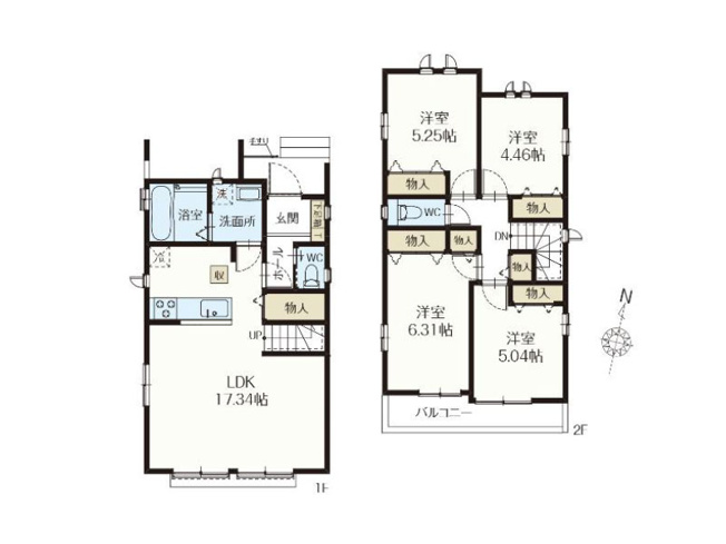 【間取り】 | 新座市石神4丁目　新築一戸建住宅　全11棟　(保谷店) | A号棟/対面式キッチンとリビング階段を採用したご家族の仲が深まる住まい。全居室2面採光につき採光・通風も良好です。