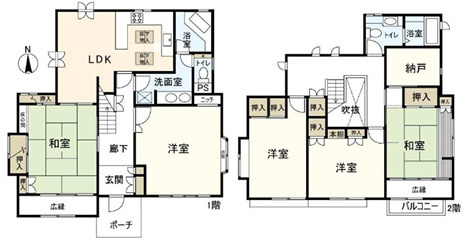 平塚市御殿1丁目　戸建の間取り