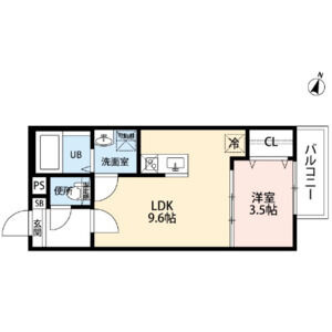 ラポート日比野　名古屋市賃貸　仲介手数料無料の間取り