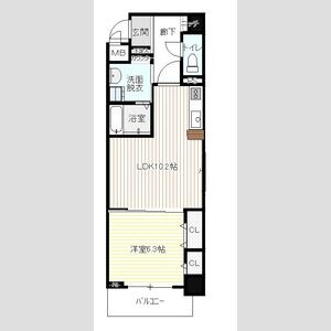 ラトレ白鳥　名古屋市賃貸　仲介手数料無料の間取り