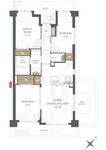 【間取り】モナーク福生 