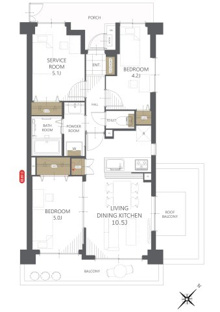 【間取り】モナーク福生 