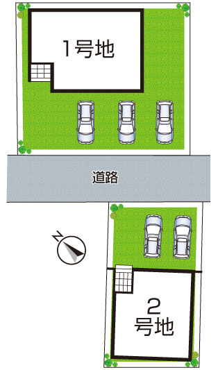 栗東市中沢　第3期　新築一戸建ての区画図|全２区画